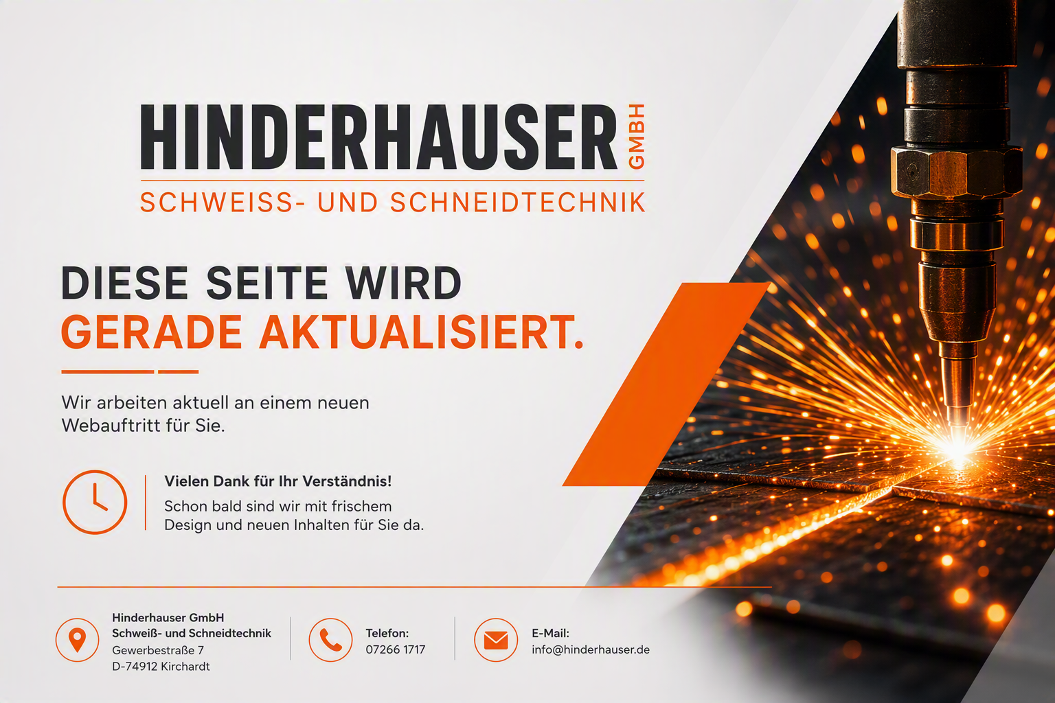 Hinderhauser GmbH - Webseite wird aktualisiert